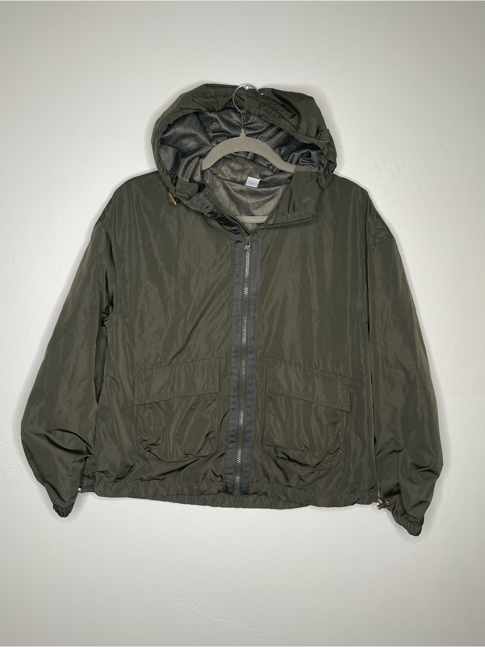 Old Navy Active Women’s XS Olive Green Hooded Windbreaker Utility Jacket